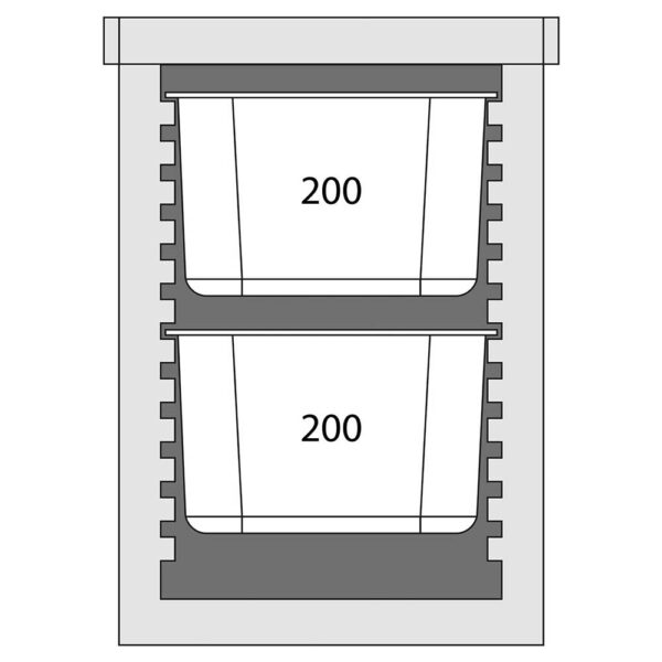 poliwęglanowych lub polipropylenowychspecjalne prowadnice do pojemników GN 1/1wymienna uszczelka drzwidrzwi otwierane o 270 °Cdo termosu można stosować wózek nr kat. 059002wymiary wewnętrzne (WXDXH): 535 x 325 x 495 mmbardzo wytrzymałe dzięki grubej izolacji z pianki poliuretanowejdwa ergonomiczne uchwyty do przenoszenia