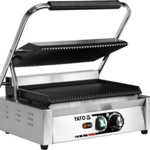 ELEKTRYCZNY GRILL KONTAKTOWY PANINI W PEŁNI RYFLOWANY 44CM 2,2KW | Yato YG-04557