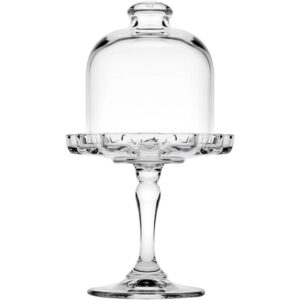 Mini patera z kloszem, szklana, H 187 mm | Pasabahce 545018