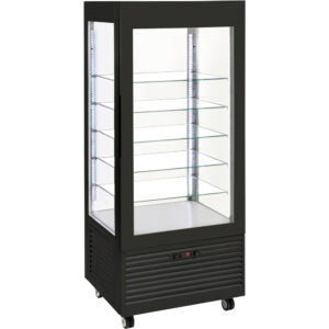 Witryna chłodnicza, cukiernicza, oświetlenie LED, czarna, V 480 l | Roller Grill 777480