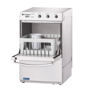 Zmywarko wyparzarka, do szkła, dozownik płynu myjącego, pompa zrzutowa, P 2.77 kW, U 230 V | Stalgast 801351