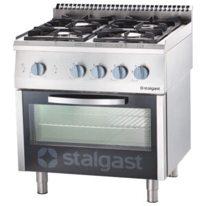 Kuchnia gazowa z piekarnikiem gazowym, 800x700, 20.5+5.0 kW, G20/20 mbar | Stalgast 9710110