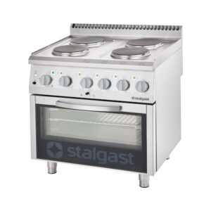 Kuchnia elektryczna, 4-polowa z piekarnikiem elektrycznym, 10.4+7 kW | Stalgast 9716000