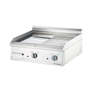 Płyta grillowa elektryczna, chromowana, gładko-ryflowana, P 8.1 kW, U 400 V | Stalgast 9737300