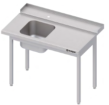 Stół załadowczy (P) 1-komorowy pochylony, bez półki do zmywarki kapturowej STALGAST nr kat. 803021, 803035, 803036, 803037 | Stalgast