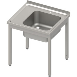 Stół ze zlewem 1-komorowym (P), z półką, skręcany, blat tłoczony | Stalgast