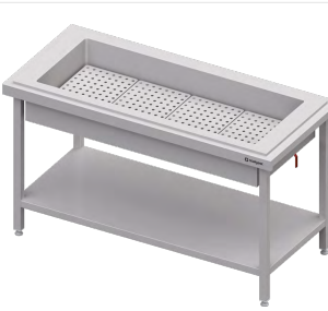 Stanowisko z wanną neutralną izolowaną do ekspozycji w lodzie 4xGN 1/1 1570x750x880 | Stalgast ST103151