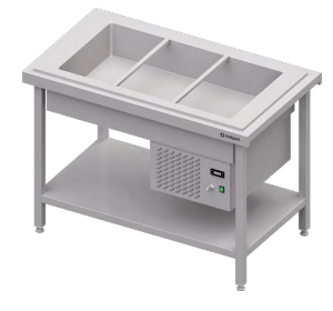 Stanowisko z wanną chłodniczą sałatkową 3xGN 1/1 1245x750x880 | Stalgast ST105121