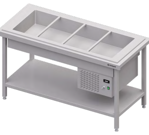 Stanowisko z wanną chłodniczą sałatkową 4xGN 1/1 1570x750x880 | Stalgast ST106151