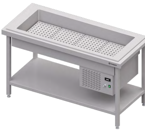 Stanowisko z wanną chłodniczą napojową 4xGN 1/1 1570x750x880 | Stalgast ST109151