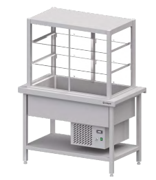 Stanowisko z witryną chłodniczą 1245x750x1680 | Stalgast ST113121