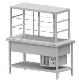 Stanowisko z witryną chłodniczą 1570x750x1680 | Stalgast ST114151
