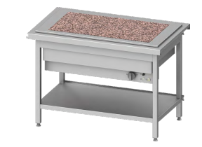 Stanowisko z płytą grzewczą granit 3xGN 1/1 1245x750x880 | Stalgast ST116121