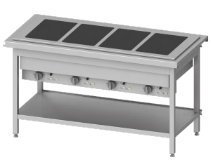 Stanowisko z płytą grzewczą ceramiczną 4xGN 1/1 1570x750x880 | Stalgast ST120151