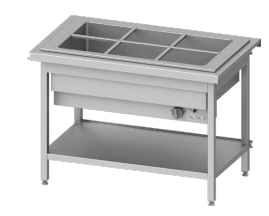 Stanowisko bemarowe wodne 3xGN 1/1, jednokomorowe 1245x750x880 | Stalgast ST122121
