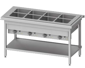 Stanowisko bemarowe wodne, 4xGN 1/1, czterokomorowe 1570x750x880 | Stalgast ST126151