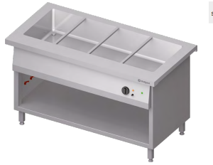 Stanowisko bemarowe wodne 4xGN 1/1, jednokomorowe, zabudowane 1465x750x880 | Stalgast ST214151