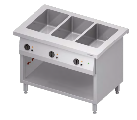 Stanowisko bemarowe wodne 3xGN 1/1, trzykomorowe, zabudowane 1132x750x880 | Stalgast ST216111