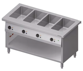 Stanowisko bemarowe wodne 4xGN 1/1, czterokomorowe, zabudowane 1465x750x880 | Stalgast ST217151