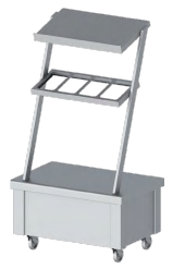 Pomocnik kelnerski mobilny stal nierdzewna 860x575x1580 | Stalgast ST257091