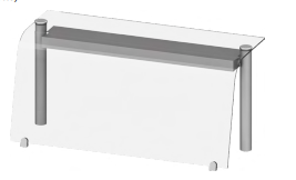 Nadstawka pojedyncza neutralna szkło gięte 1122x455x450 | Stalgast ST268111