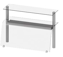 Nadstawka podwójna neutralna szkło gięte 790x455x700 | Stalgast ST271081