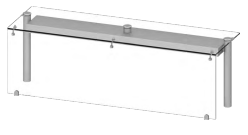 Nadstawka pojedyncza neutralna szkło proste, zamknięta 790x450x460 | Stalgast ST275081