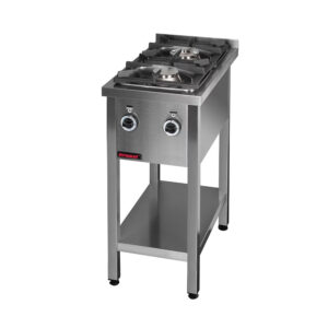 Kuchnia gazowa na podstawie otwartej 2-palnikowa 1x4,5kW + 1x7,5kW | Kromet 000.KG-2M