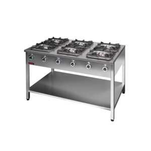 Kuchnia gazowa na podstawie otwartej 6-palnikowa 2x4,5kW + 2x7,5kW + 2x9,0kW | Kromet 000.KG-6L