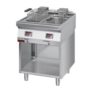 Frytkownica elektryczna 2x8l 16kW na podstawie szafkowej otwartej | Kromet 700.FE-2x10f.S