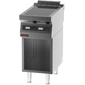 Kuchnia indukcyjna 2x3,5kW na podstawie szafkowej otwartej | Kromet 700.KE-2i/400.S