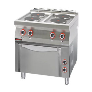Kuchnia elektryczna z piekarnikiem elektrycznym 4x2,6kW + 3,5kW (piekarnik) | Kromet 700.KE-4/PE-1T