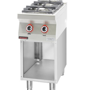 Kuchnia gazowa 2 - palnikowa na podstawie szafkowej otwartej | Kromet 700.KG-2.S