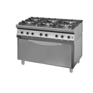 Kuchnia gazowa z piekarnikiem elektrycznym moduł 3xGN 1/1 | Kromet 700.KG-6/PE-3