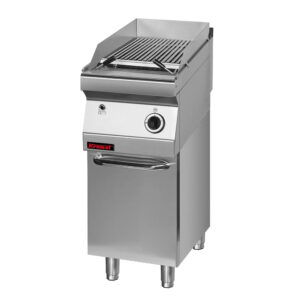 Lawa grill 400 mm 7kW na podstawie szafkowej zamkniętej | Kromet 700.OGL-400.S.D