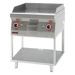 Płyta grillowa gładka 600 mm 8kW na podstawie szkieletowej | Kromet 700.PBE-600G.T