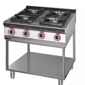 Kuchnia gazowa 4 palnikowa 1x4,5kW+ 1x7,5kW + 2x9,0 kW na podstawie szkieletowej | Kromet 900.KG-4.T