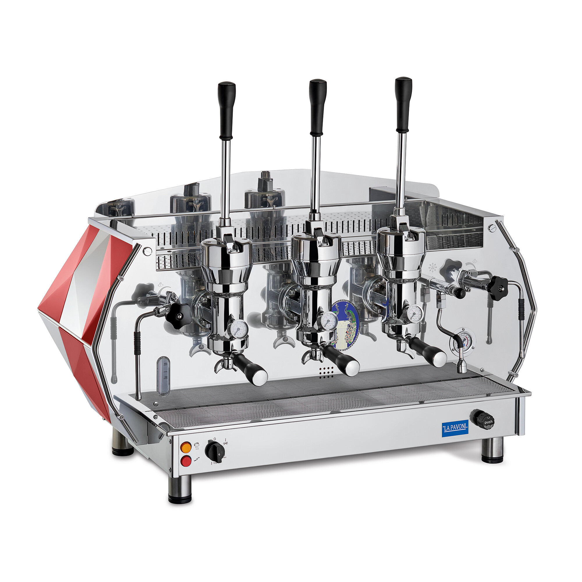 Dźwigniowy ekspres do kawy La Pavoni, 3-grupowy, kolor czerwony | Smeg DIA3L2419EU