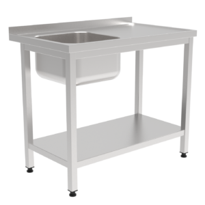Stół ze zlewem i półką 600x600x850 | Dora Metal  DM 3201
