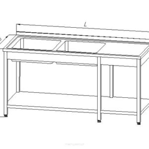 Stół ze zlewem 2-kom (P) i półką | Egaz E 2245 P