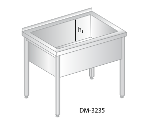 Stół z basenem 800x700x850 h=400 | Dora Metal  DM 3235