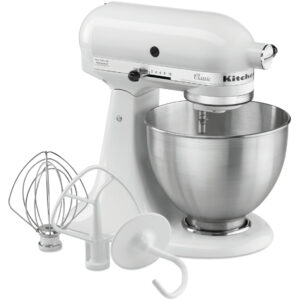 Mikser planetarny KitchenAid 5K45SSEWH, biały, 4,28L | Bartscher A150067