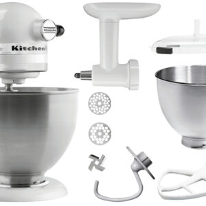 Mikser planetarny KitchenAid 5K45SSEWH, biały, 4,28L | Bartscher A150097