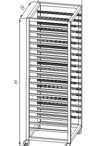 Regał na pojemniki GN, jezdny | Egaz E 3260