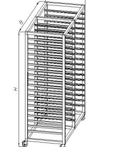 Regał na pojemniki GN, jezdny | Egaz E 3270
