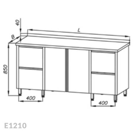 pol pm Stol roboczy z szafka z drzwiami skrzydlowymi i z 2 ma blokami 2 ch szuflad Egaz E1210 1700x700 mm 1041711 1