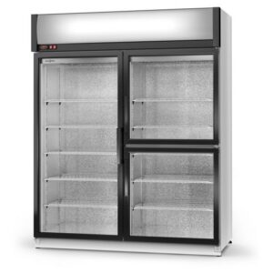 Szafa chłodnicza jednostronnie przeszklona, dwukomorowa, drzwi skrzydłowe SCh-S 1400/AG/3D | RAPA