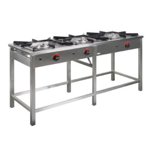 Taboret gazowy trzypalnikowy, wersja wysoka | Egaz TG-319.II