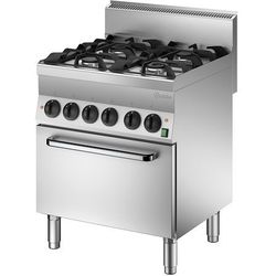 Kuchnia gazowa 4-palnikowa z piekarnikiem elektrycznym 650 | Bartscher 1151243